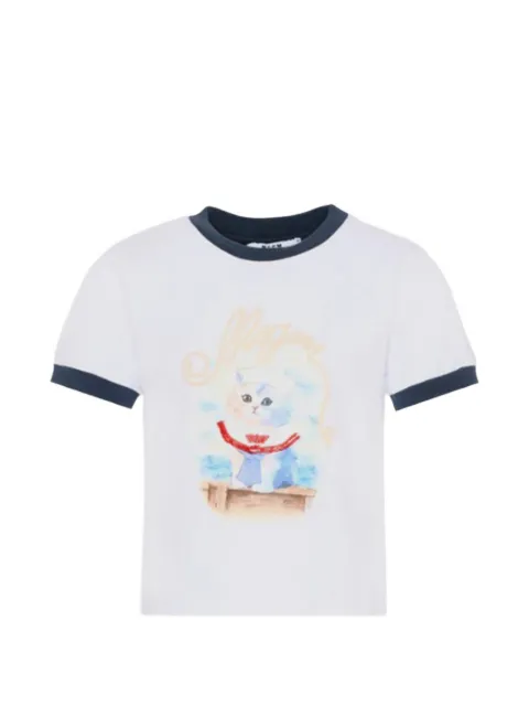 MSGM Kids playera con estampado gráfico y detalle de mostacillas