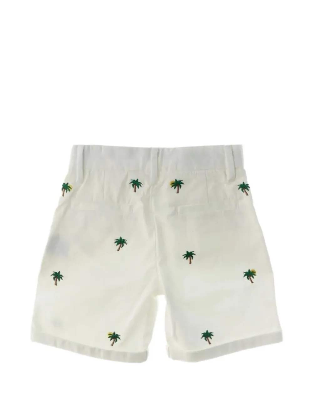 SUN68 KIDS palm tree-embroidered shorts Wit