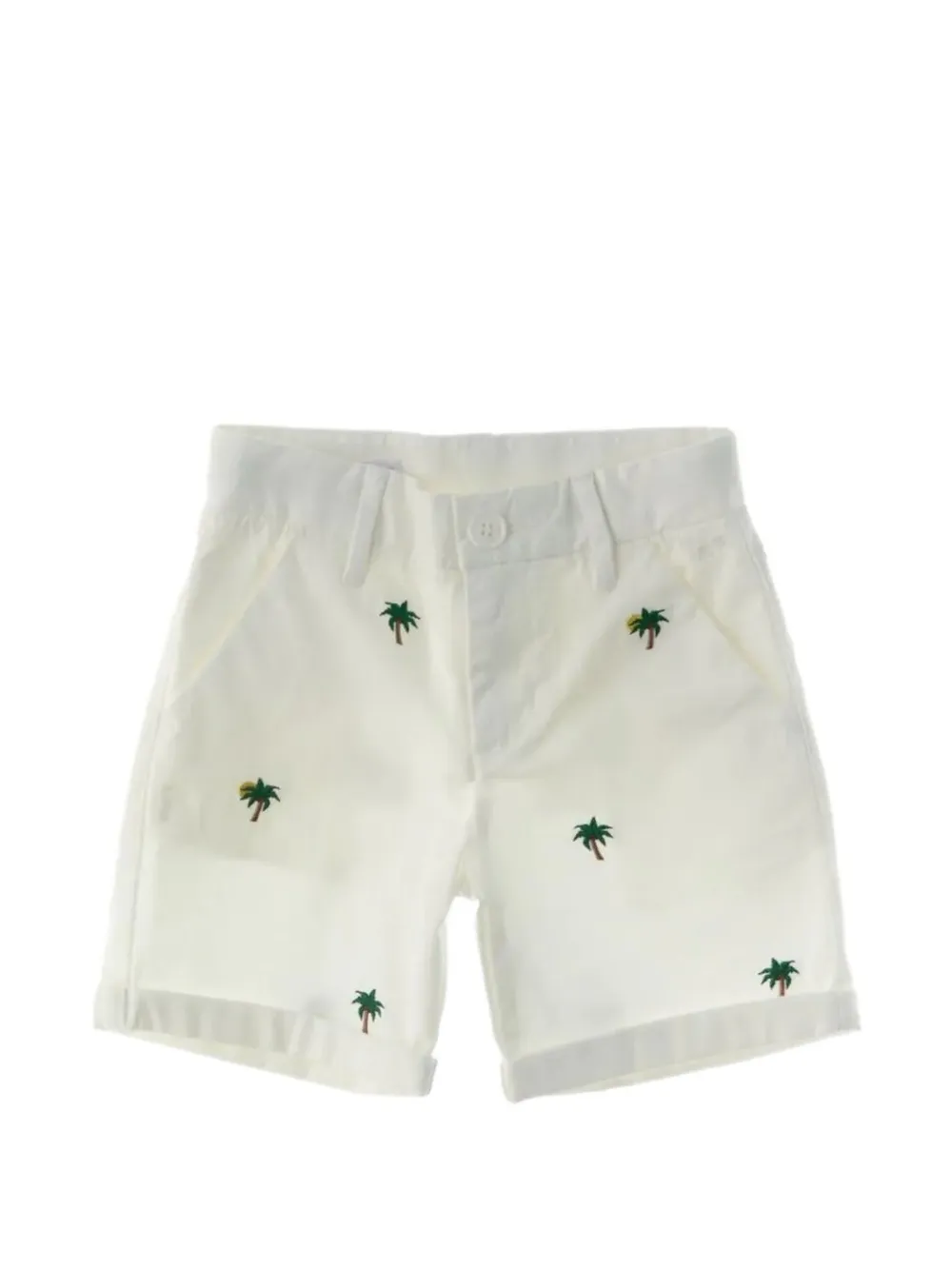 SUN68 KIDS palm tree-embroidered shorts - Bianco
