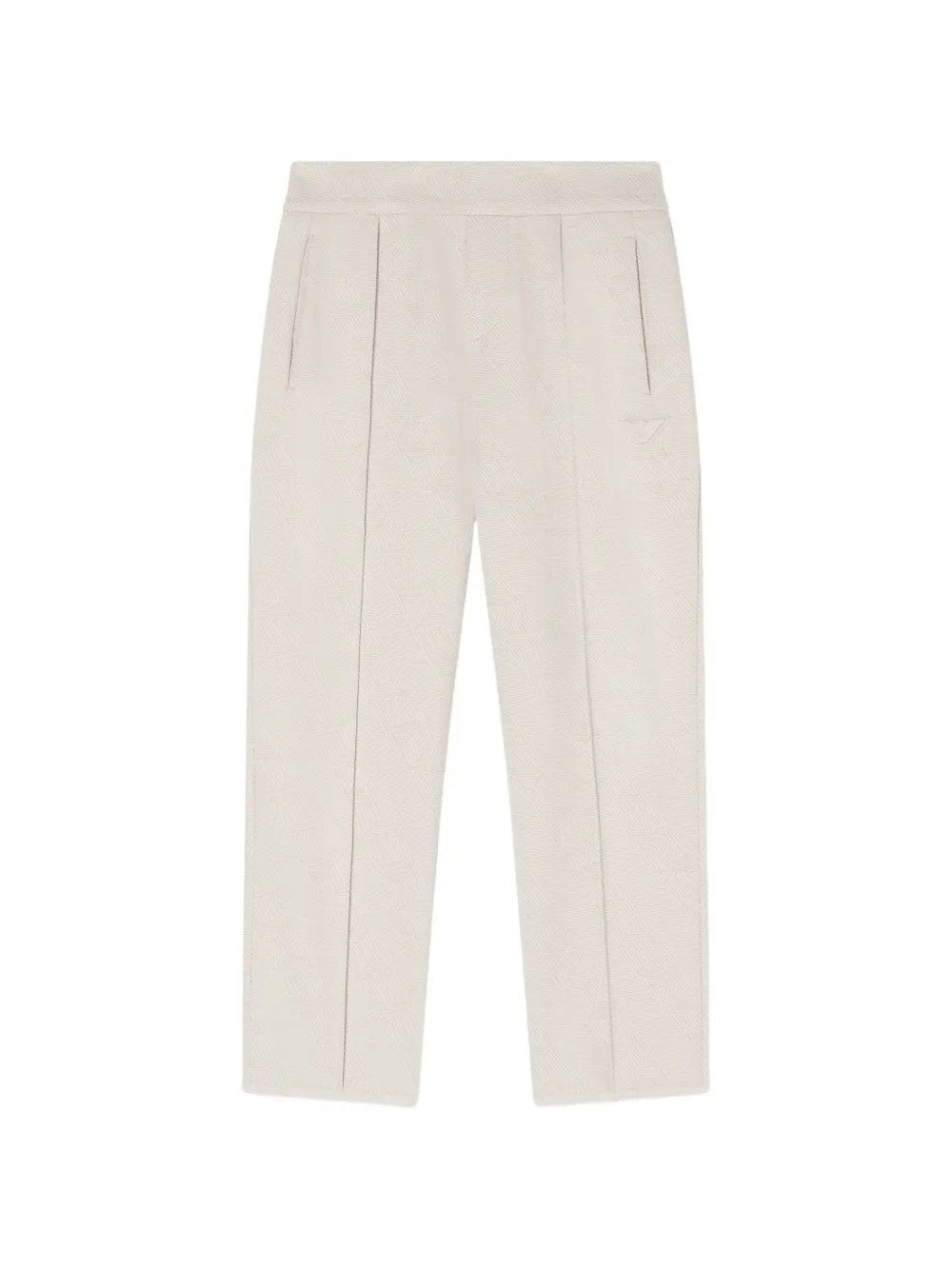 Emporio Armani Kids logo-patch pleated trousers - Toni neutri