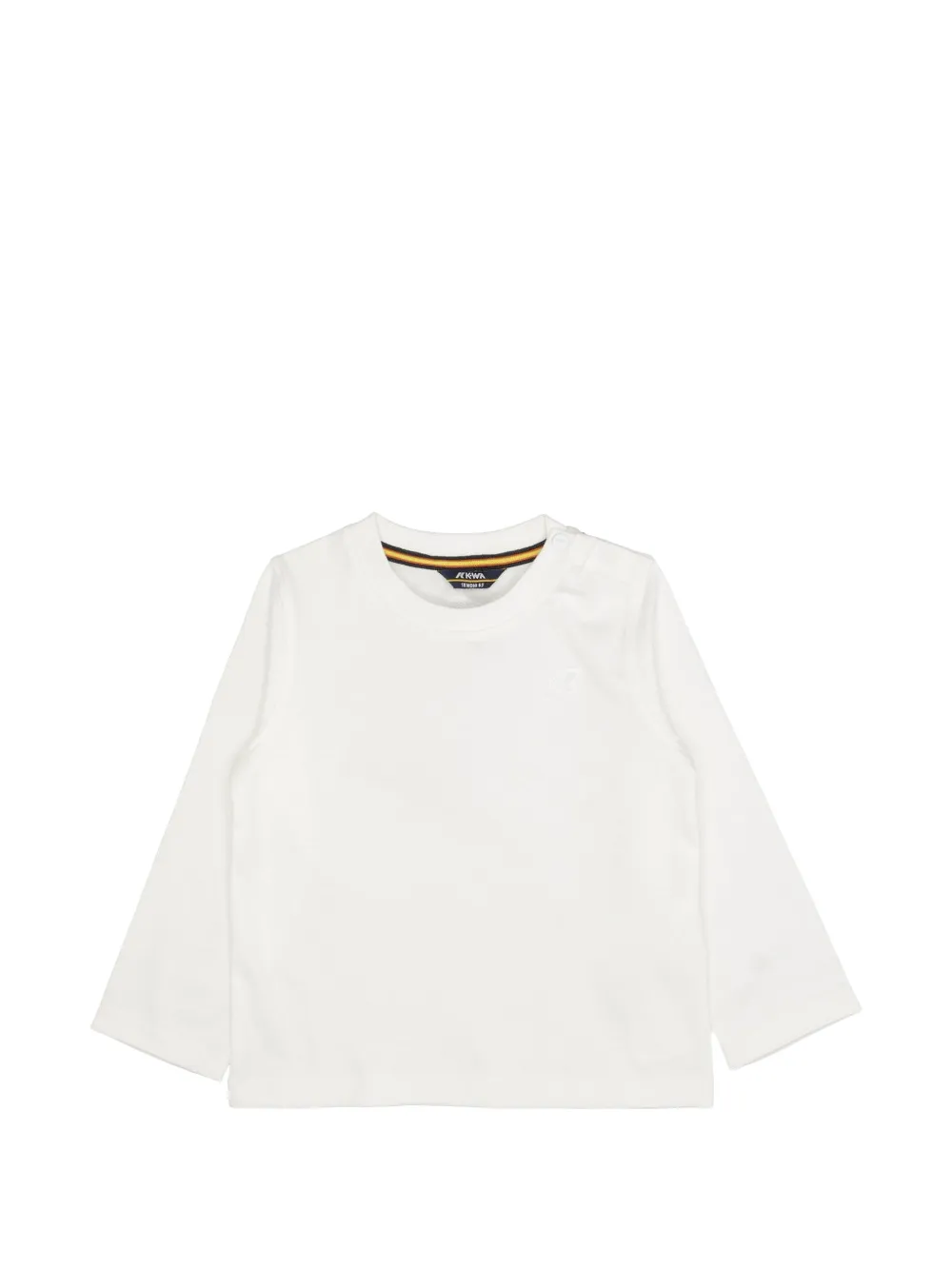 K Way Kids logo-embroidered long-sleeve T-shirt - Bianco