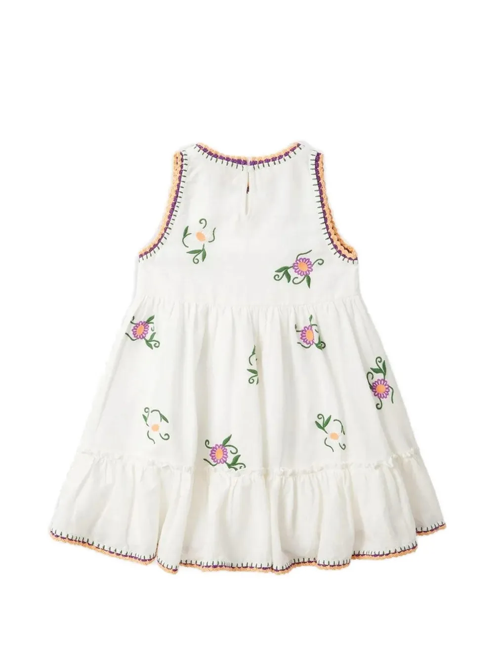 Stella McCartney Kids Jurk met geborduurde bloemen Wit