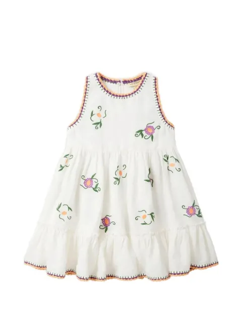 Stella McCartney Kids floral-embroidered ruffled dress
