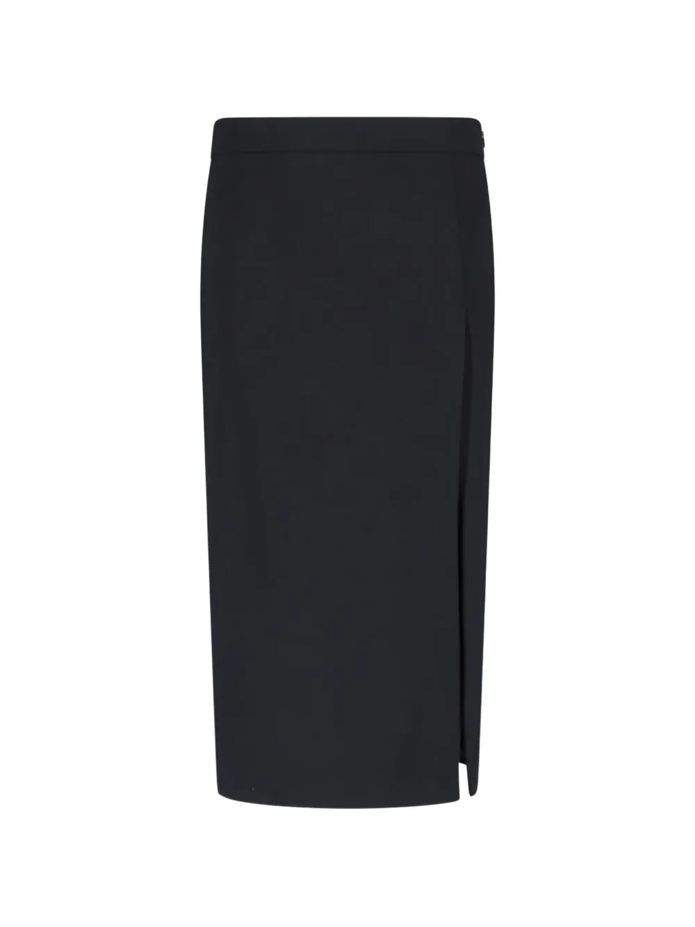 DONDUP front-slit canvas midi skirt - Nero