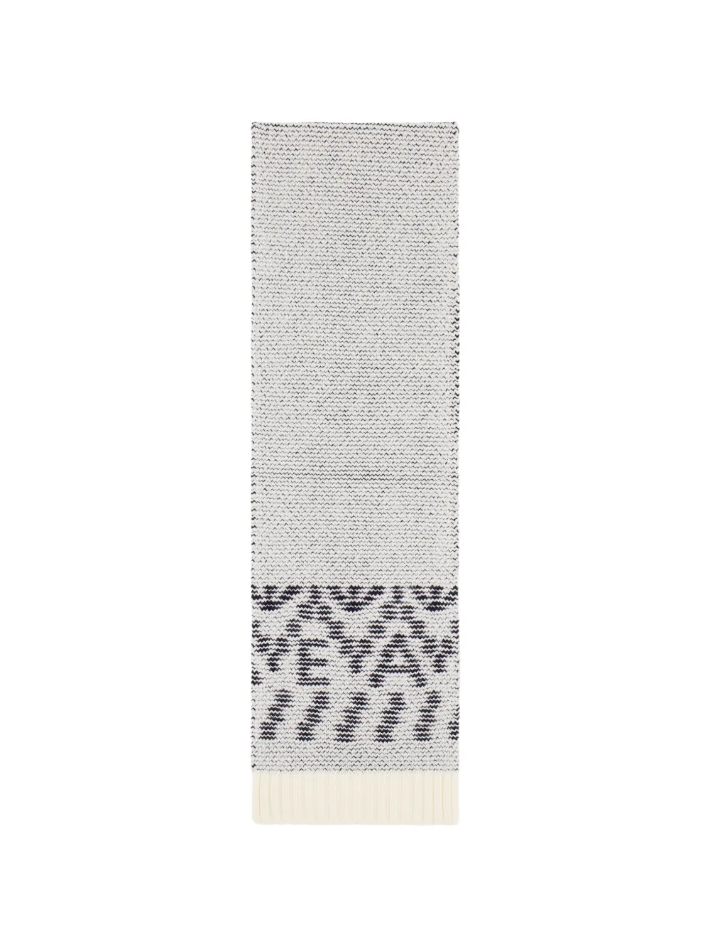 Emporio Armani Kids logo-intarsia knitted scarf - Neutrals