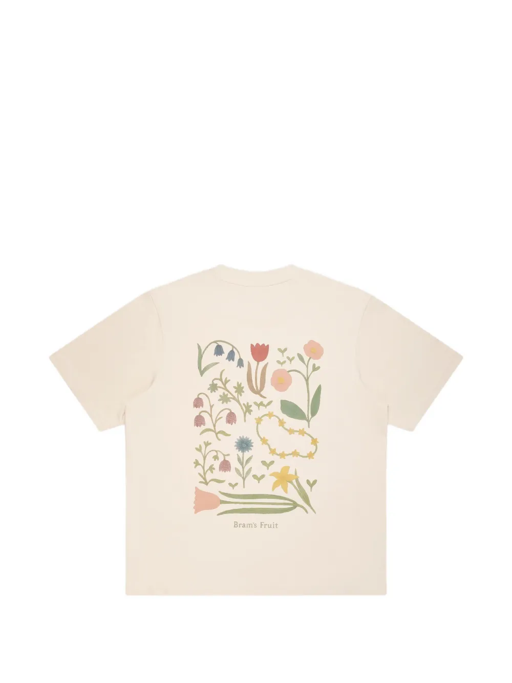 Bram s Fruit T-shirt met botanische print Beige
