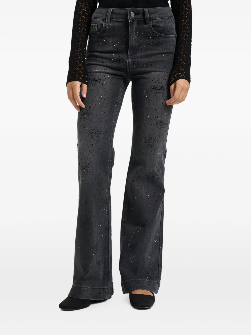 LIU JO rhinestone-embellished flared jeans