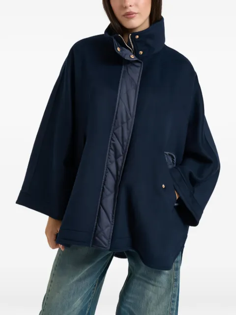 LIU JO quilted-trim funnel-neck coat