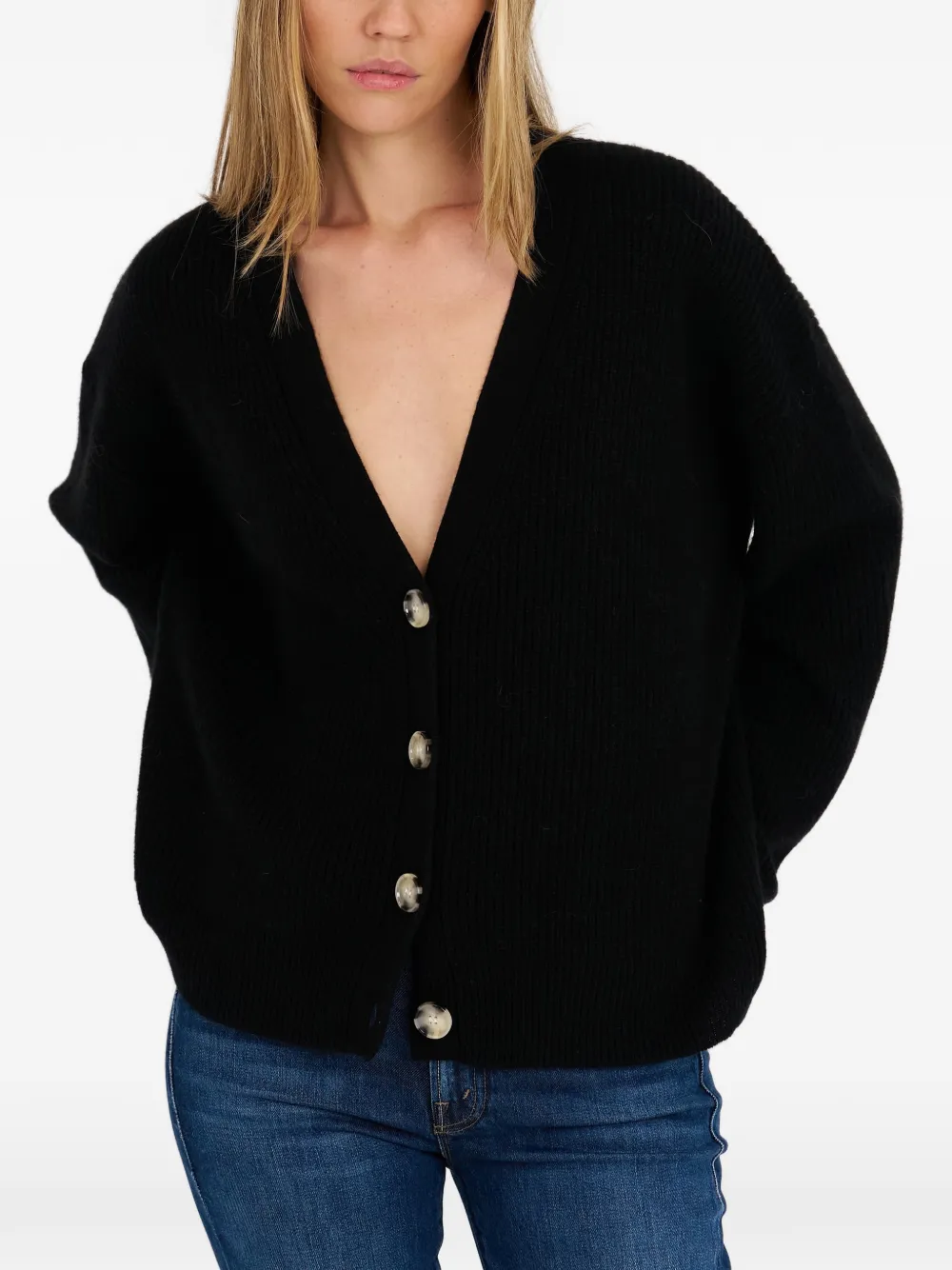 Alice Archer Ribgebreid vest Zwart