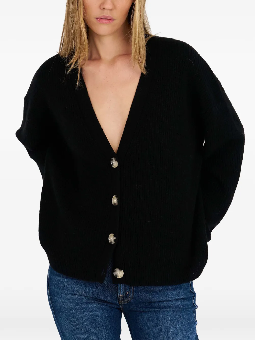 Alice Archer ribbed-knit V-neck cardigan