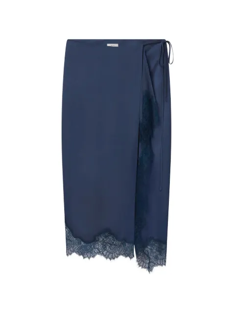 A.L.C. Bree lace-trim wrap midi skirt
