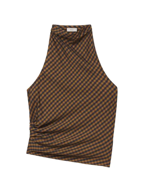 A.L.C. Penelope gingham-print asymmetric tank top