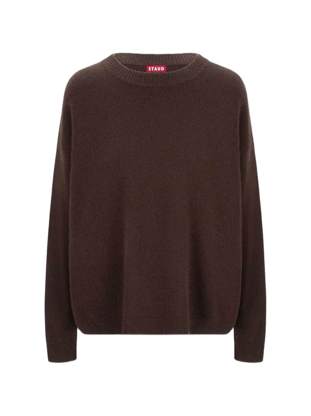 Staud Serrano Cashmere Crew-neck Sweater In Brown