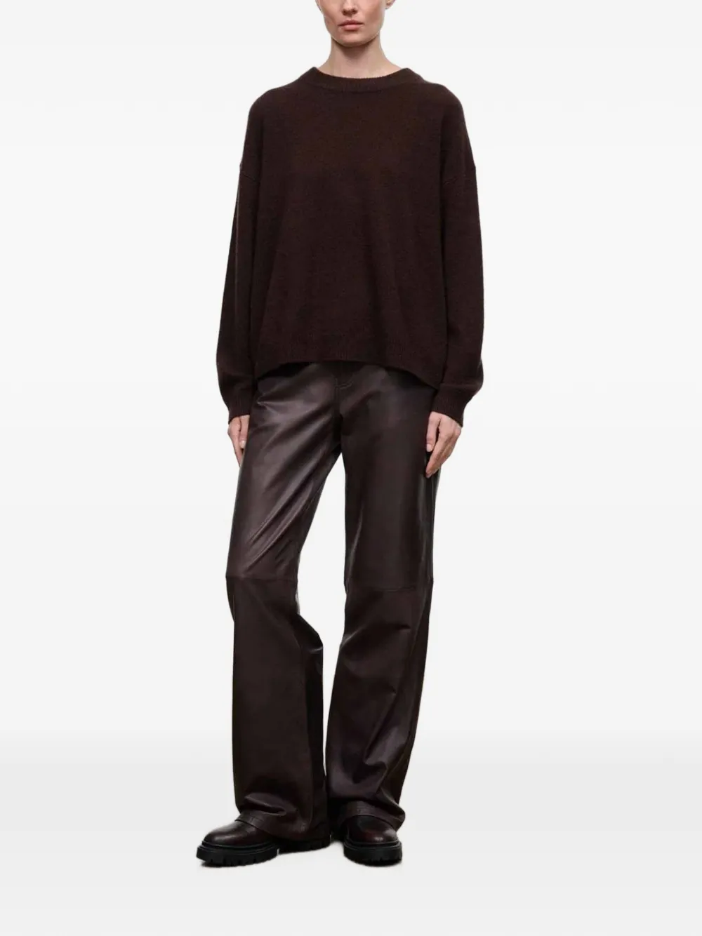 STAUD Serrano cashmere crew-neck sweater Bruin