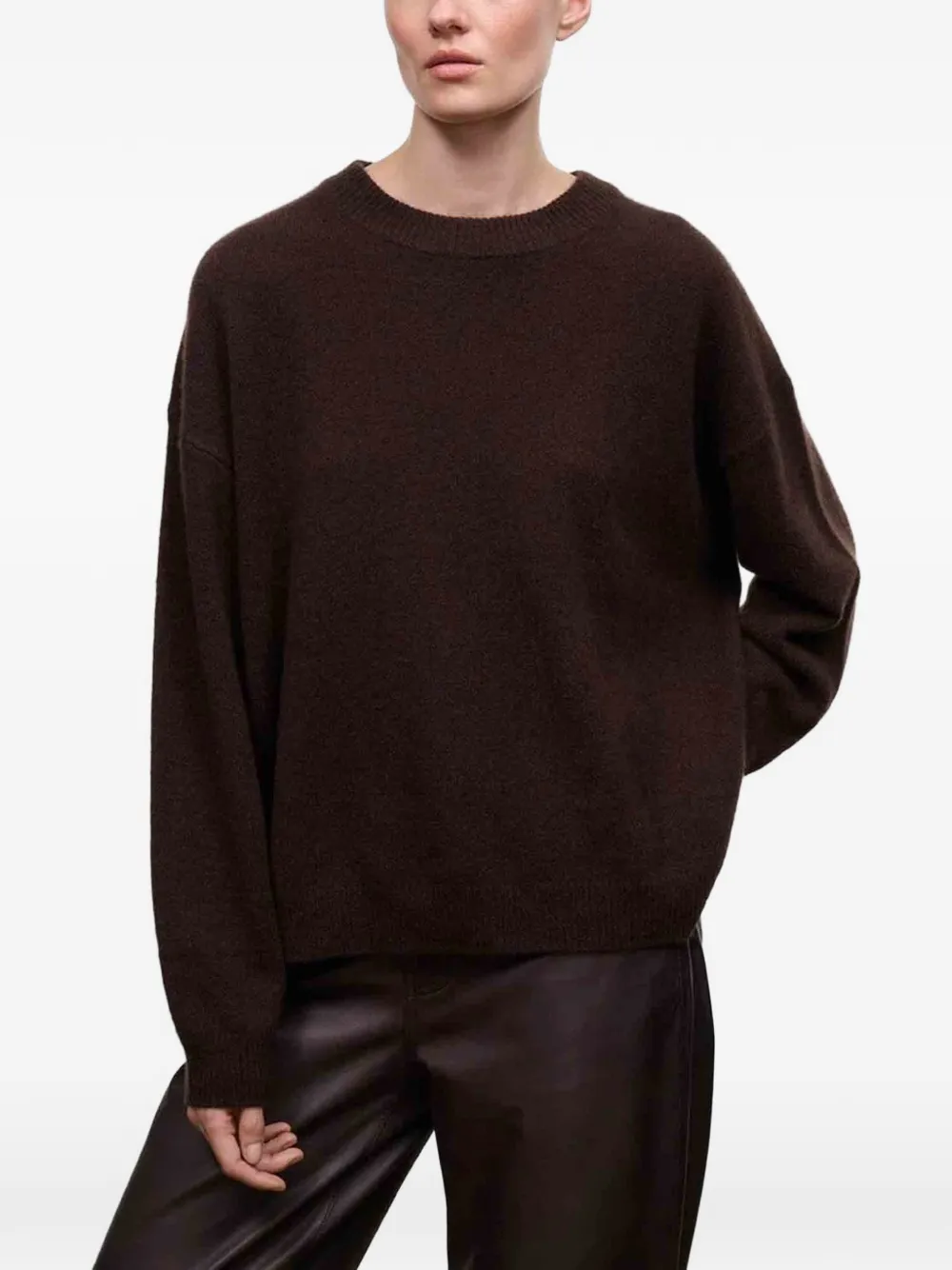 STAUD Serrano cashmere crew-neck sweater Bruin