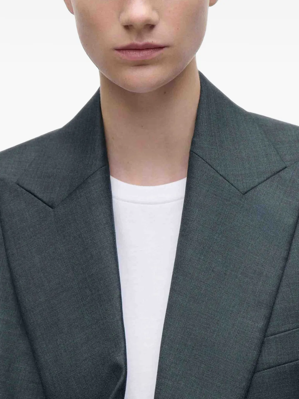 Victoria Beckham Olie peak-lapels double-breasted blazer Groen