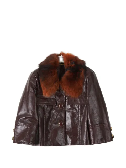 Chloé fur-collar cropped leather jacket