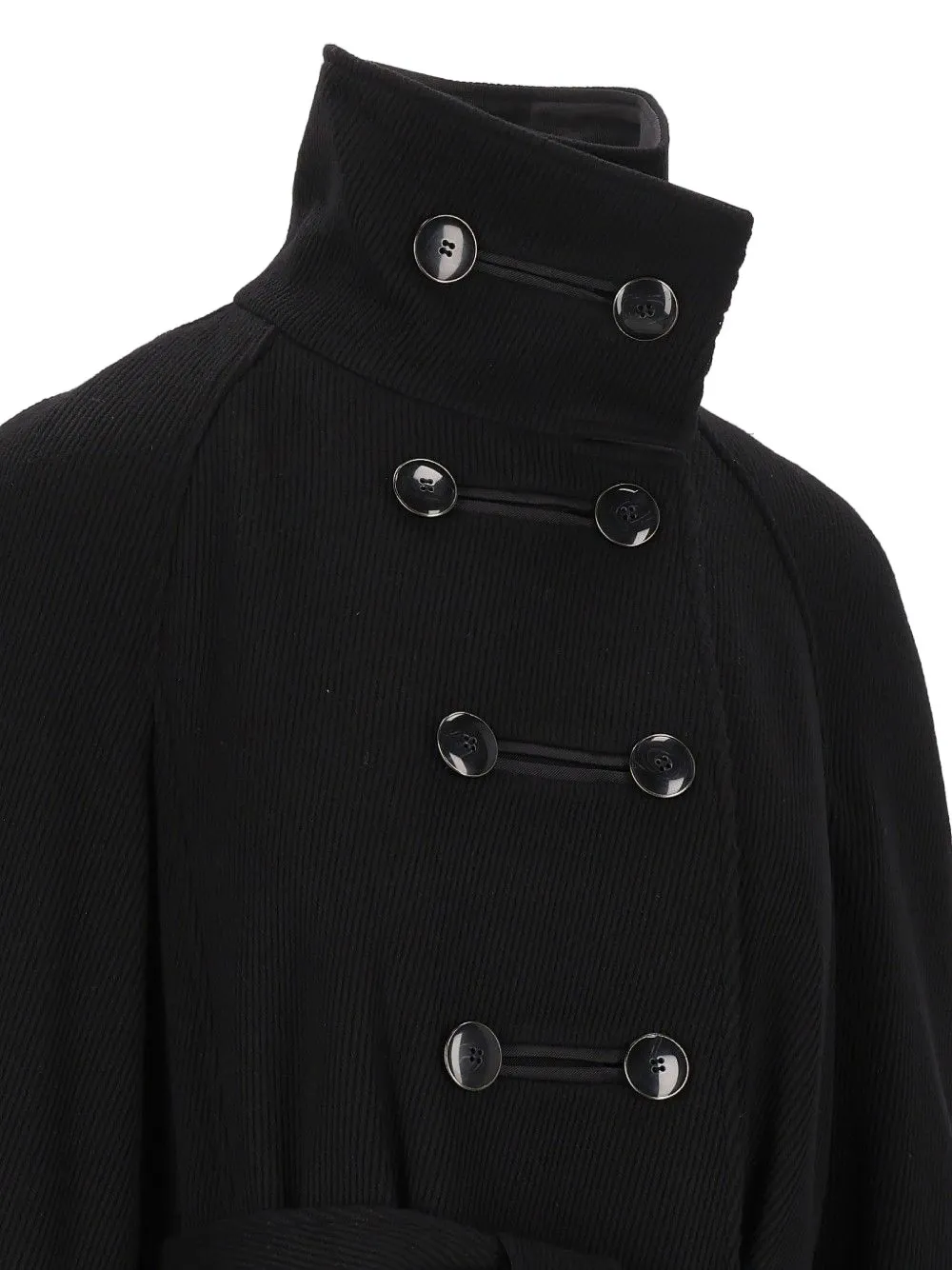 Emporio Armani Jas met ceintuur en dubbele rij knopen Zwart