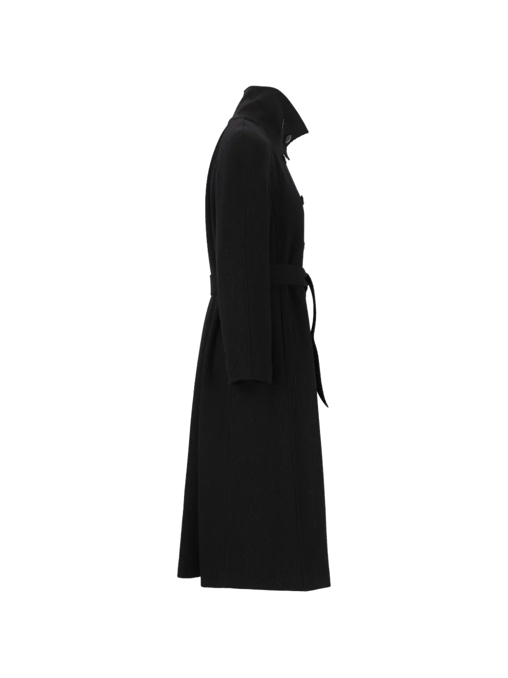 Emporio Armani Jas met ceintuur en dubbele rij knopen Zwart