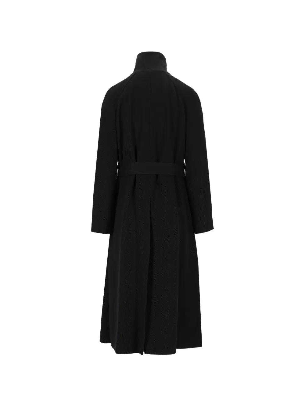 Emporio Armani Jas met ceintuur en dubbele rij knopen Zwart