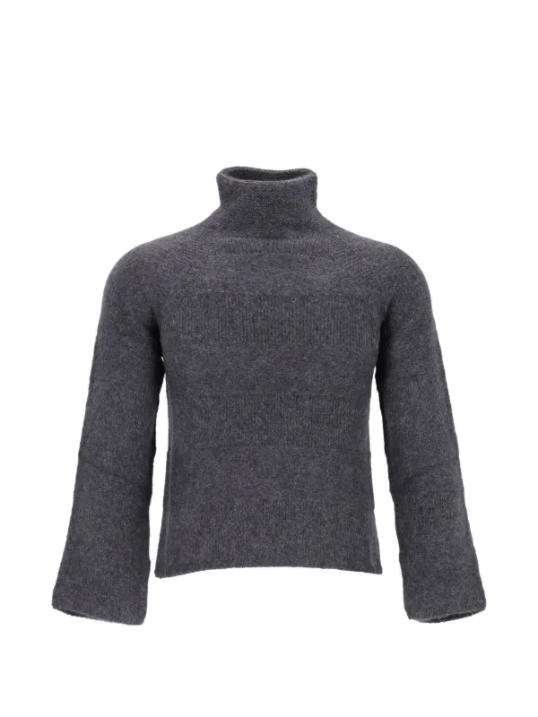 Emporio Armani Raglan-sleeve High-neck Sweater in Grey