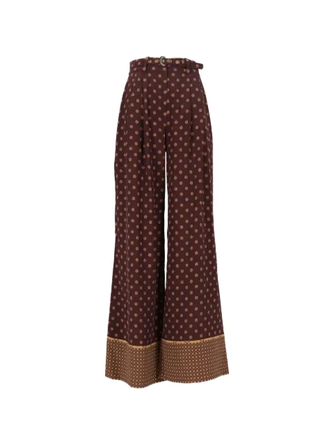 ZIMMERMANN geometric-print belted trousers