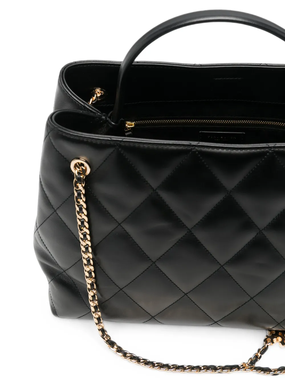Tory Burch Fleming Carryall gewatteerde leren shopper Zwart
