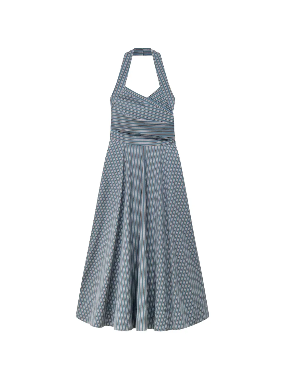 A.L.C. Magnolia striped halterneck midi dress - Blu