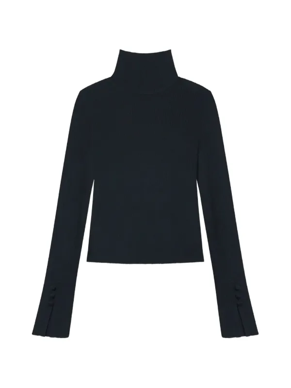 A.L.C. Jett Button-cuff Sweater in Black
