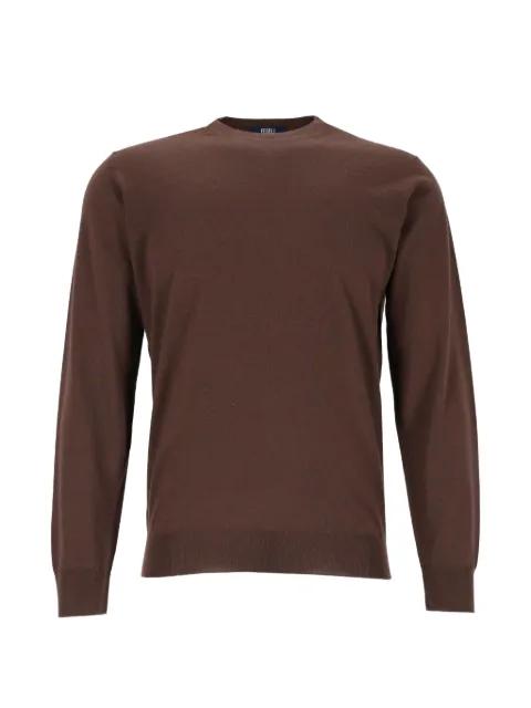 Fedeli ribbed-trim fine-knit wool sweater