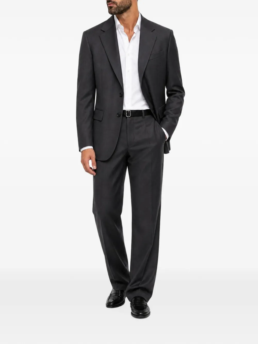 Lardini Geplooide broek met ceintuur Grijs