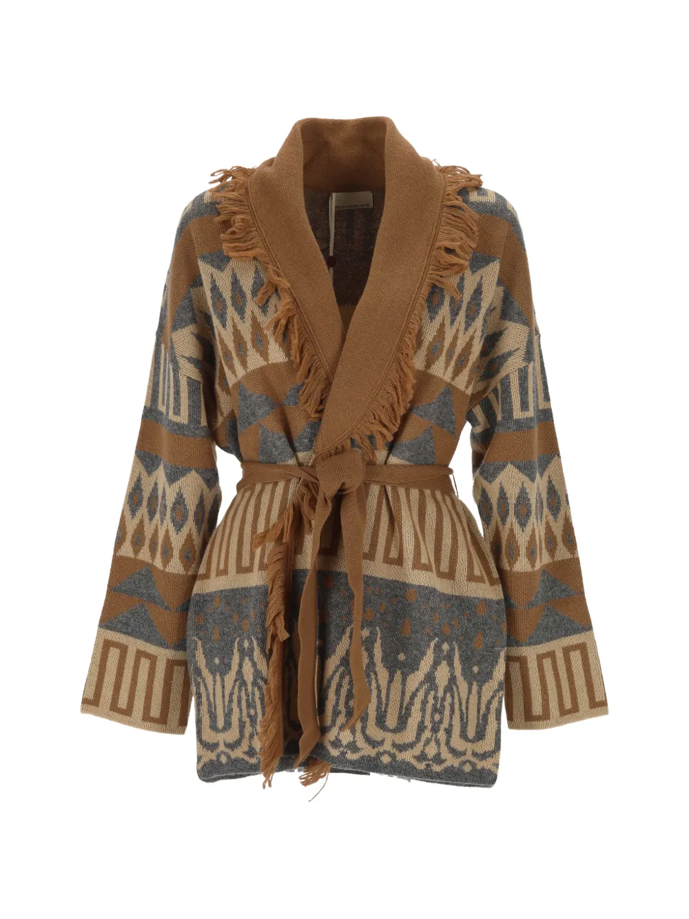 Pennyblack geometric-pattern fringed cardigan