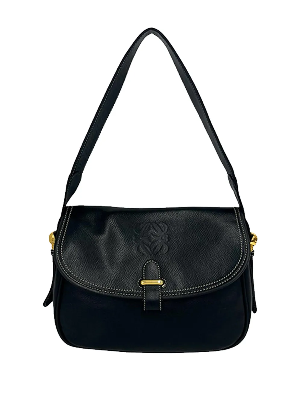 Loewe Pre-Owned 2000-2026 Leather Anagram shoulder bag - Nero