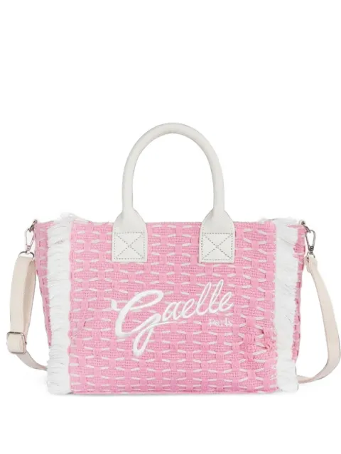 Gaëlle Paris fringed logo-embroidered tote bag