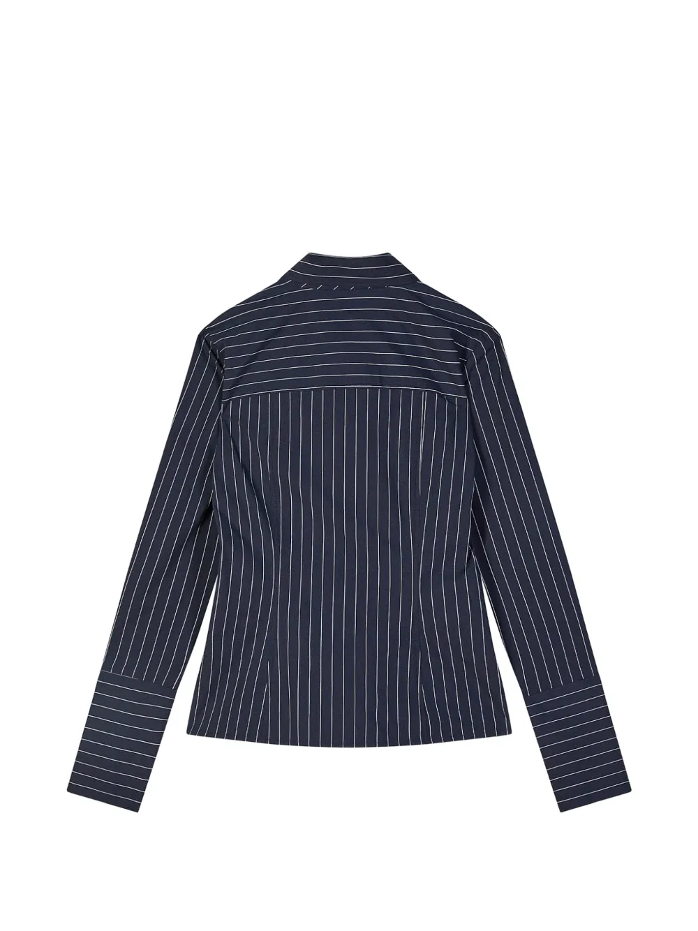 Patrizia Pepe Blouse met krijtstreep en strikdetail Blauw