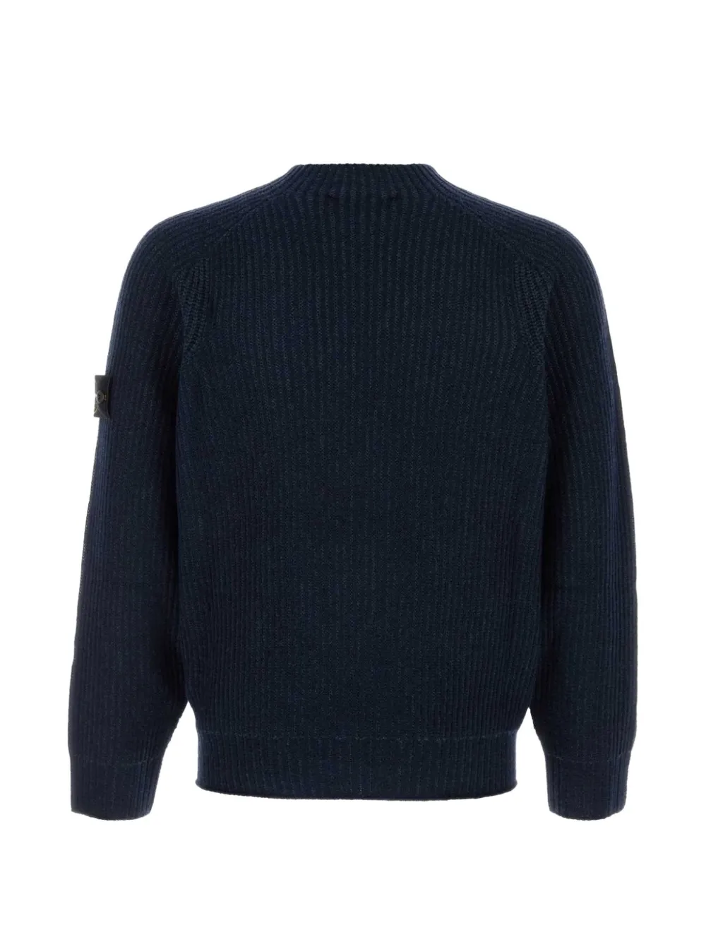 Stone Island Ribgebreide trui met logopatch Blauw