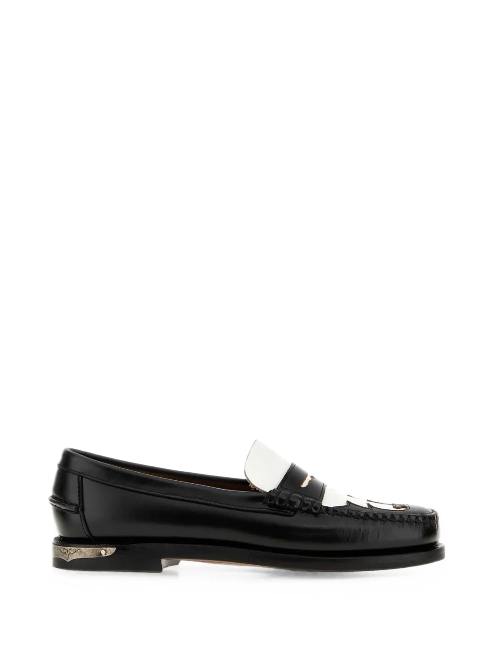 Sebago Dan Leather Loafers In Animal Print