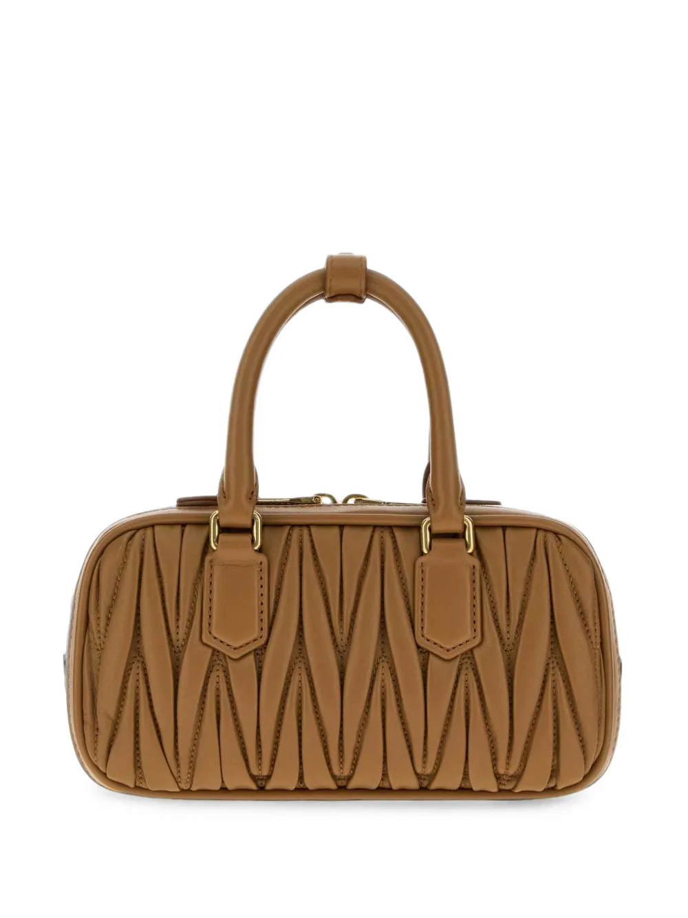 Miu Matelassé leren shopper Bruin