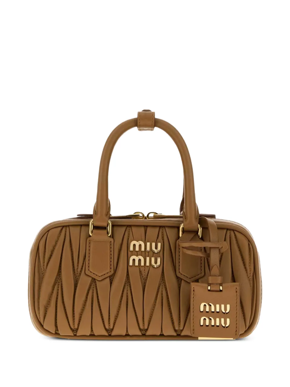 Miu Miu mini sac à main à design matelassé - Marron Miu Miu mini sac à main à design matelassé - Marron