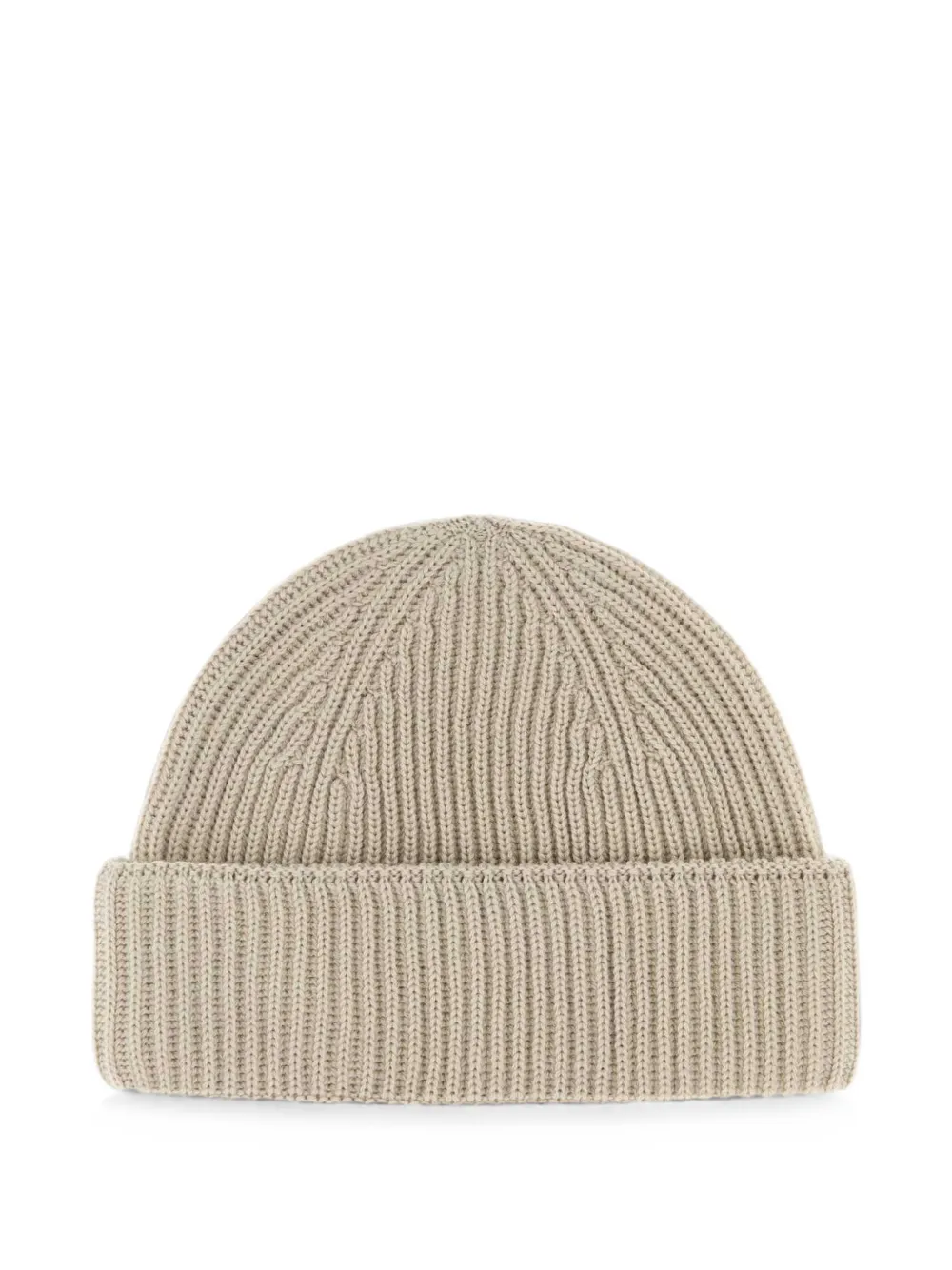 Maison Kitsuné Fox Head ribgebreide muts Beige