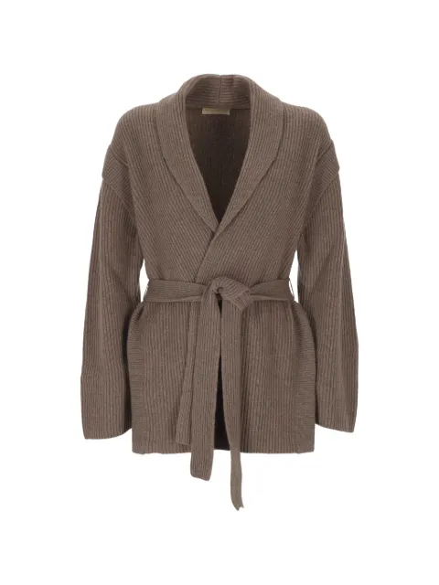 Purotatto Cardigan canelado com cinto