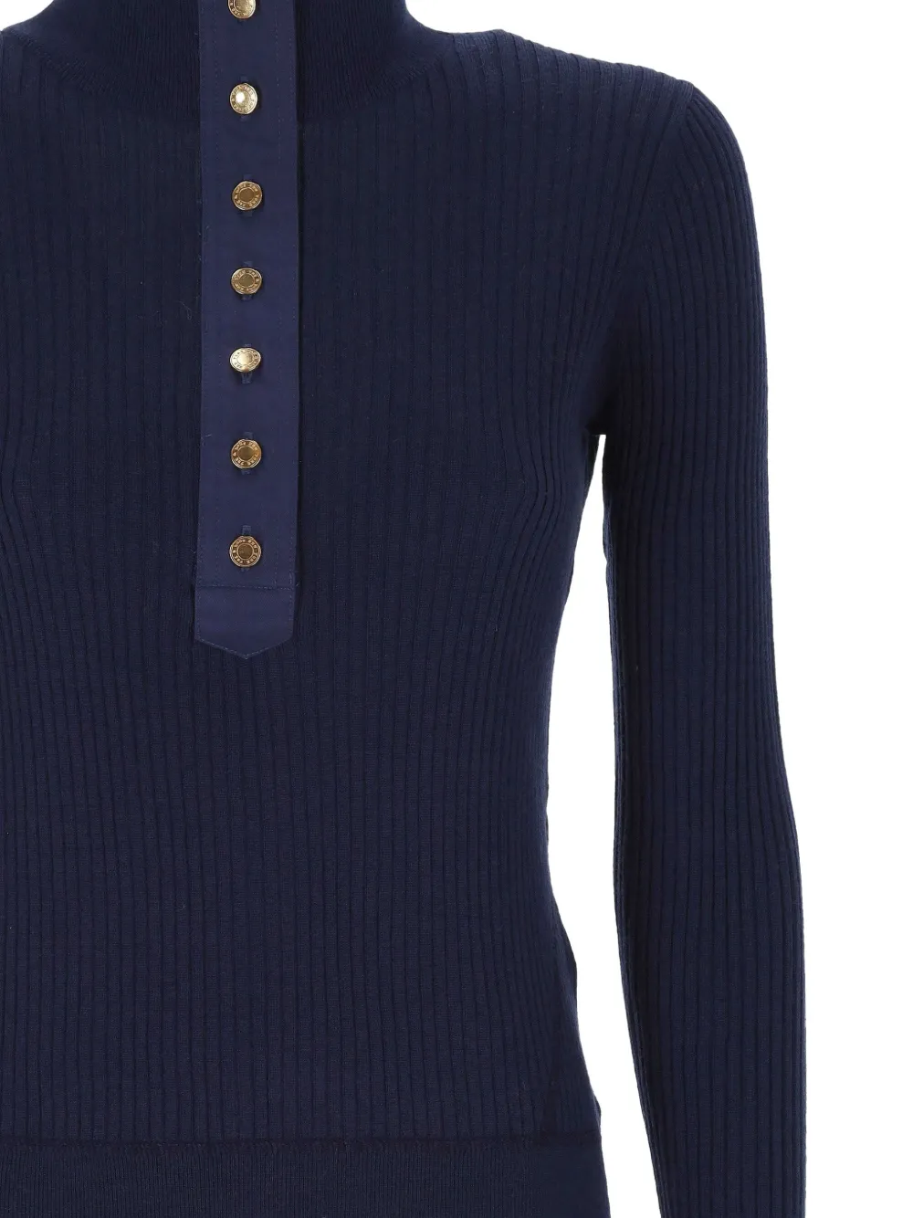 rag & bone Lucy ribgebreide button-down trui Blauw