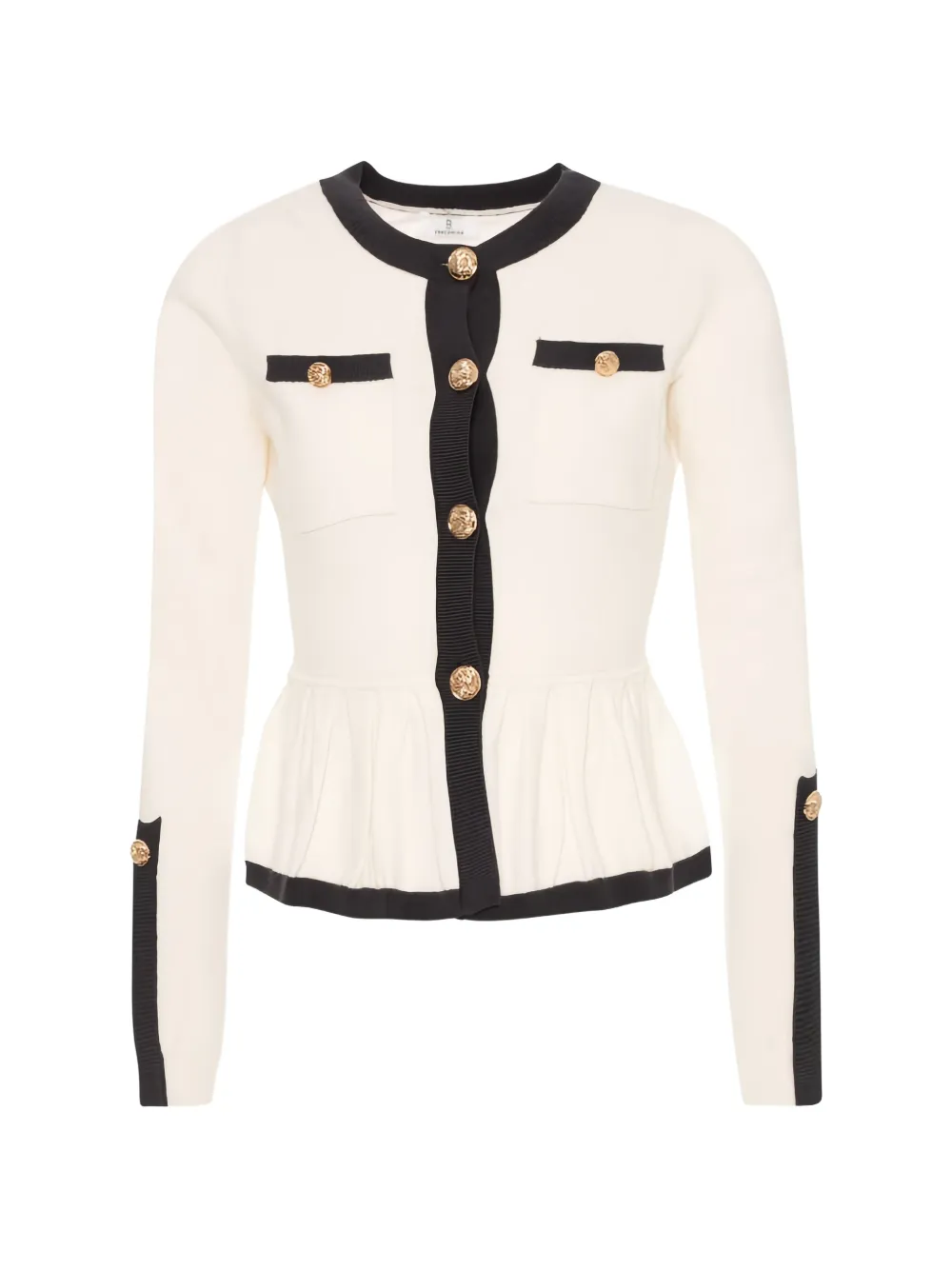 Fracomina Peplum-hem Button-up Cardigan In White
