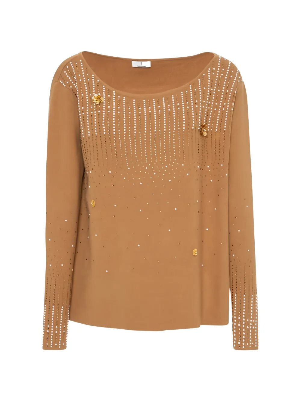 FRACOMINA crystal-embellished floral-appliqué sweater