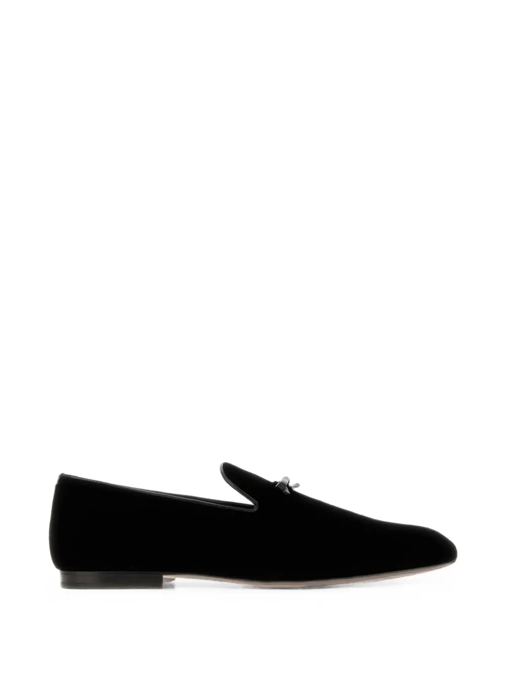 TOM FORD bow-detail velvet loafers - Nero