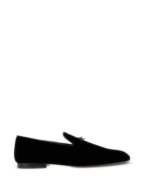 TOM FORD bow-detail velvet loafers