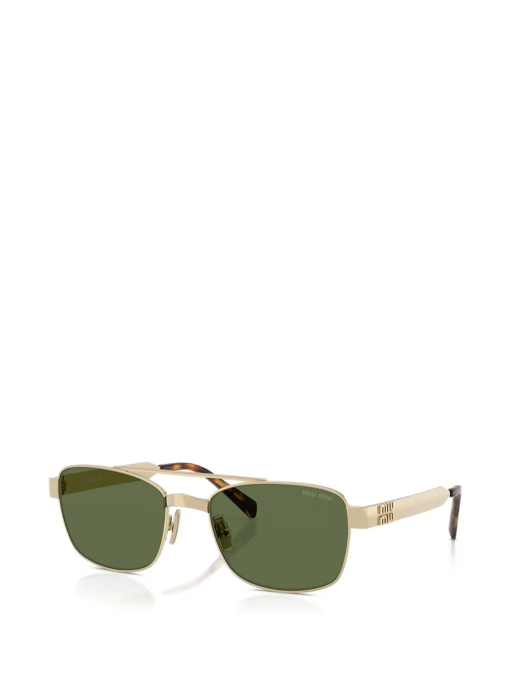 Miu Eyewear logo-plaque rectangle-frame sunglasses Goud