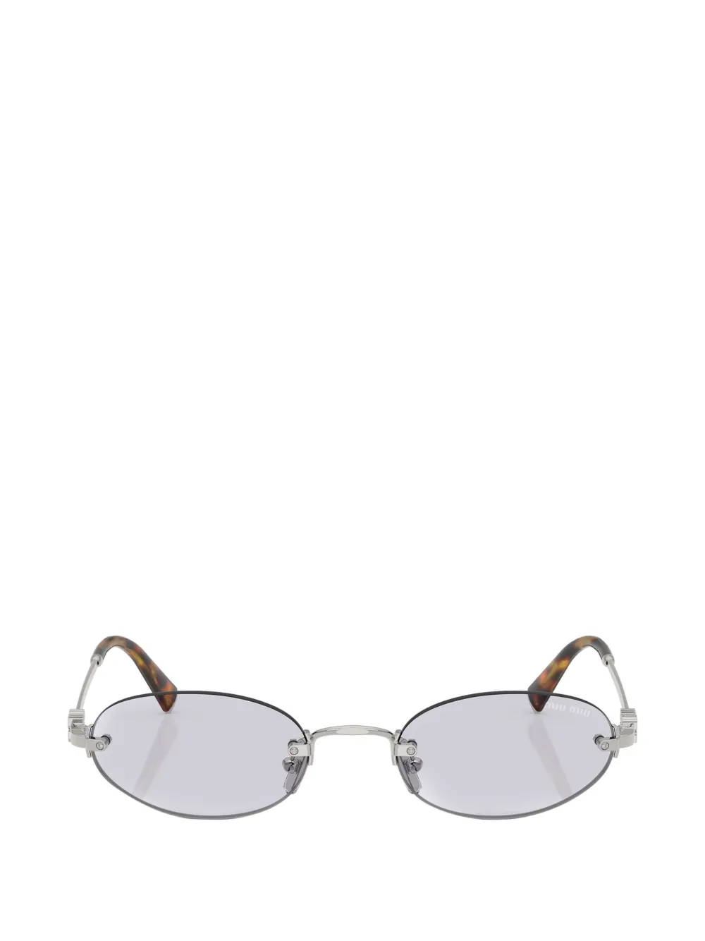 Miu Eyewear rimless oval-frame sunglasses Zilver