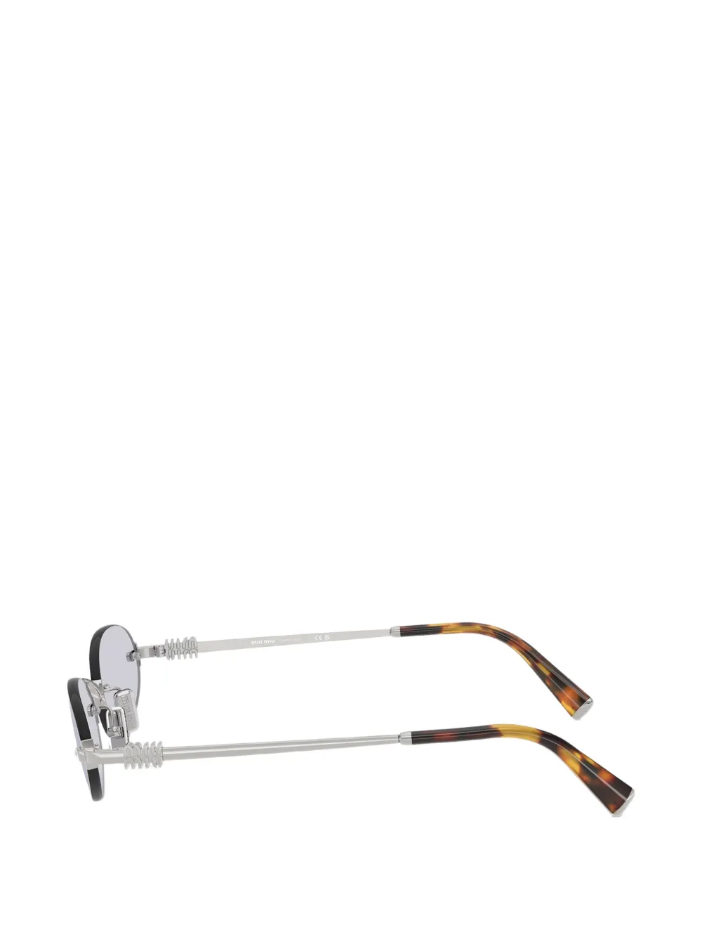 Miu Eyewear rimless oval-frame sunglasses Zilver