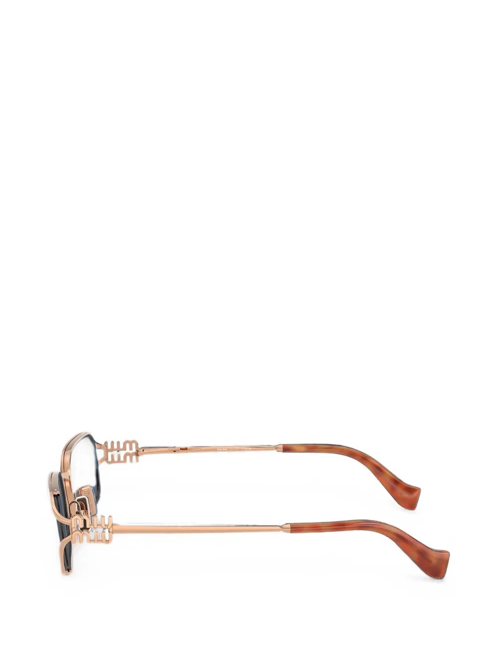 Miu Eyewear Zonnebril met rechthoekig montuur Roze